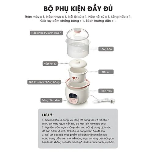 Nồi nấu chậm Bear 0.8L SUBE001