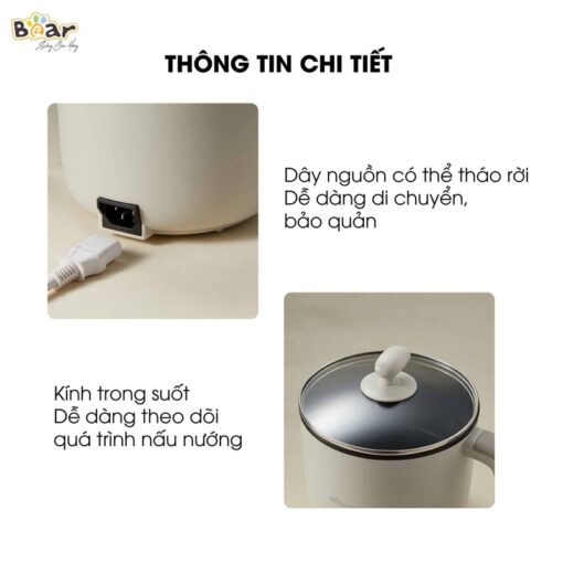 Nồi điện đa năng Bear 1.2L DRG-C12K1