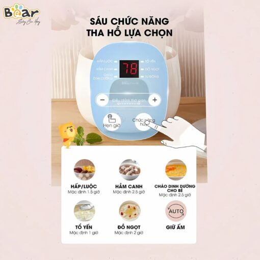 Nồi nấu chậm Bear 0.8L SUBE001