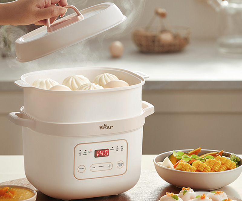 Dùng nồi nấu chậm để hấp thực phẩm