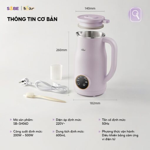 máy làm sữa hạt Bear 0.6L SB-SH06D