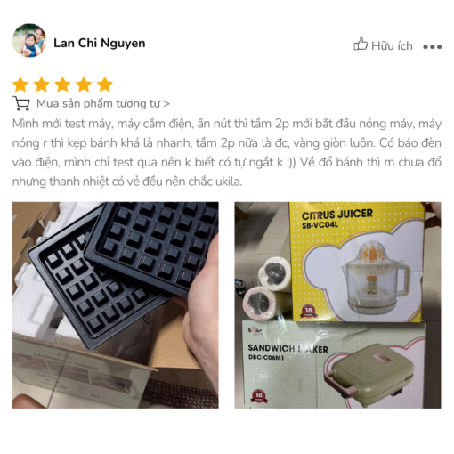 Máy nướng 2 phút đã bắt đầu nóng, bữa sáng chuẩn bị nhanh gọn 