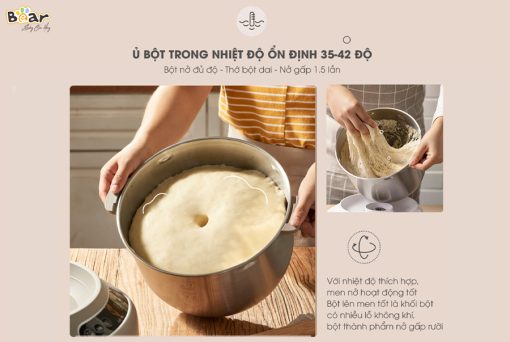 Bột được ủ nở đều trong nhiệt độ lý tưởng một cách tự động 