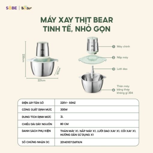 Máy xay thịt Bear CH-4H03F