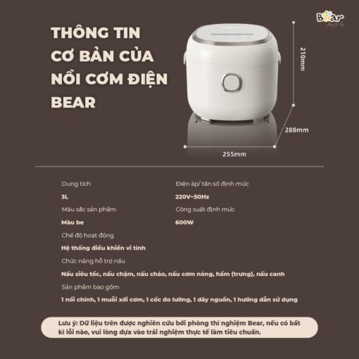 Nồi cơm điện Bear 3L SB-NC30A