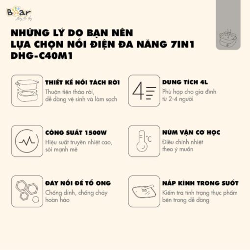 Nồi lẩu Bear DHG-C40M1