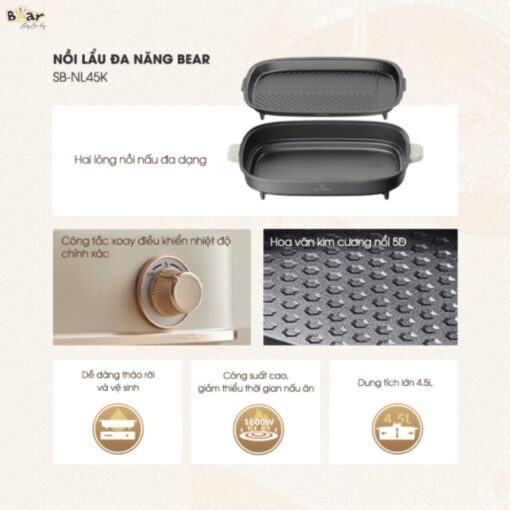 Bếp lẩu nướng Bear SB-NL45K