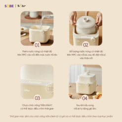 Thao tác sử dụng nồi nấu chậm đơn giản