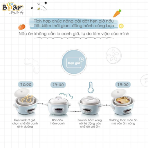 nồi nấu chậm bear 2.5l sube003