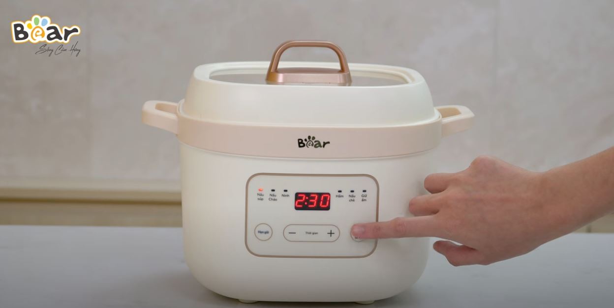 cách sử dụng nồi nấu chậm Bear