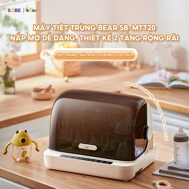 Máy tiệt trùng bình sữa Bear