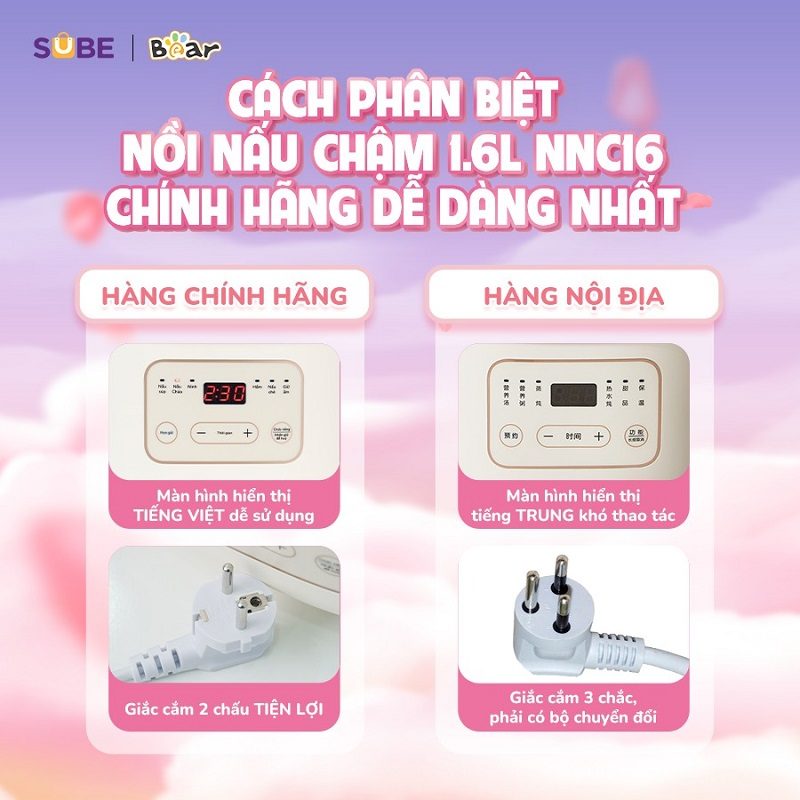 nồi nấu cháo chậm bear 1 6l bản trung