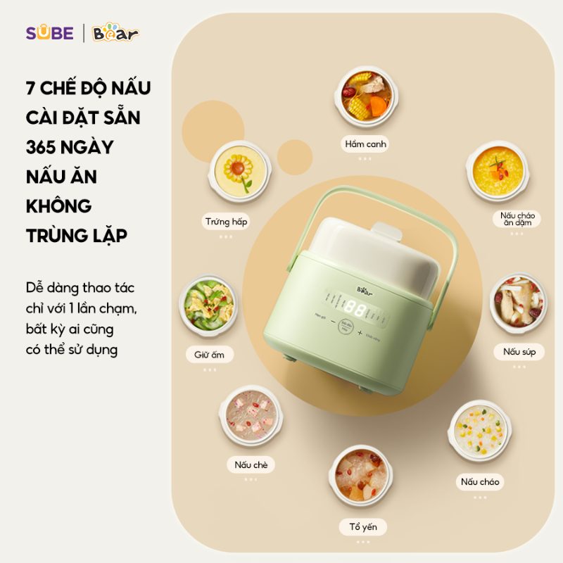 nồi nấu cháo cho bé bear