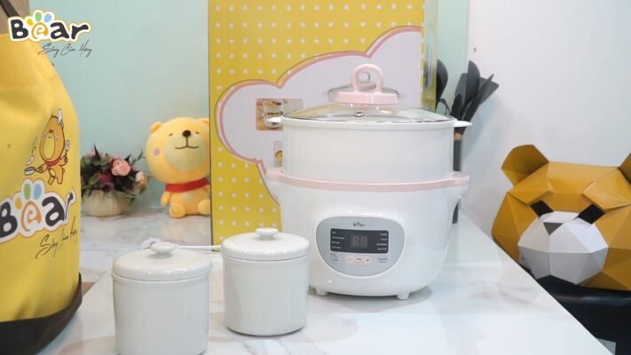 nồi nấu cháo chậm Bear nấu trong bao lâu