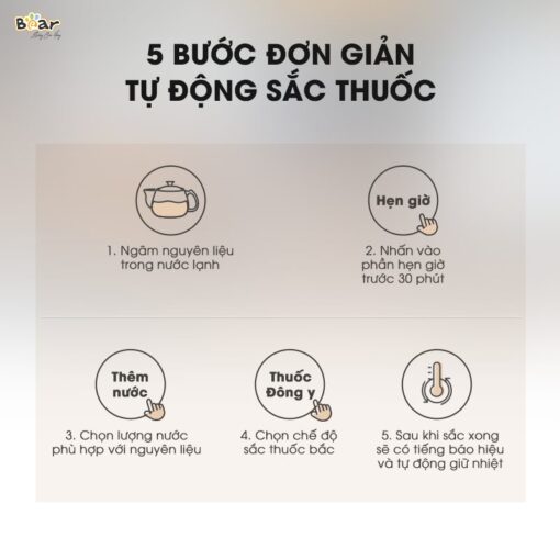 Ấm sắc thuốc Bear SB-AST35