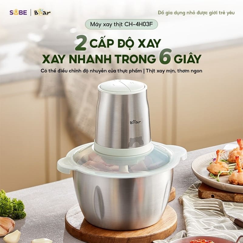 Máy xay thịt Bear đa năng giúp công việc bếp núc trở nên dễ dàng hơn bao giờ hết