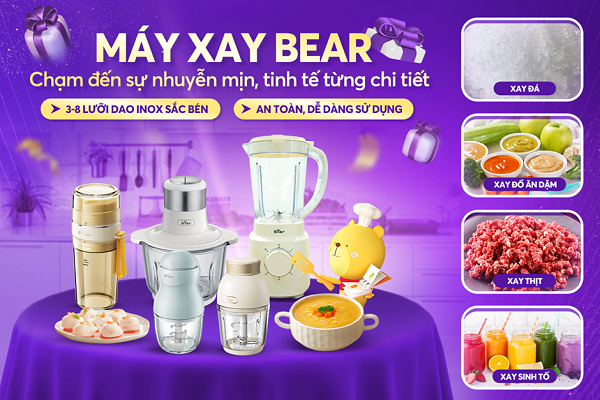 Đa dạng loại máy xay Bear phù hợp với nhu cầu của khách hàng