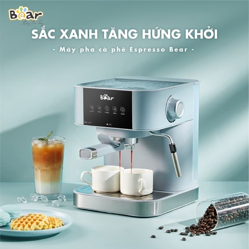 Máy pha cà phê Bear giúp doanh nghiệp gây ấn tượng trước khách hàng VIP bởi vẻ ngoài hiện đại mà không kém phần sang trọng