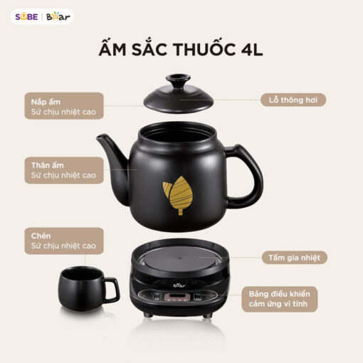 ấm sắc thuốc Bear HTM-4H40X