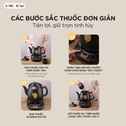 Ấm sắc thuốc Bear HTM-4H40X