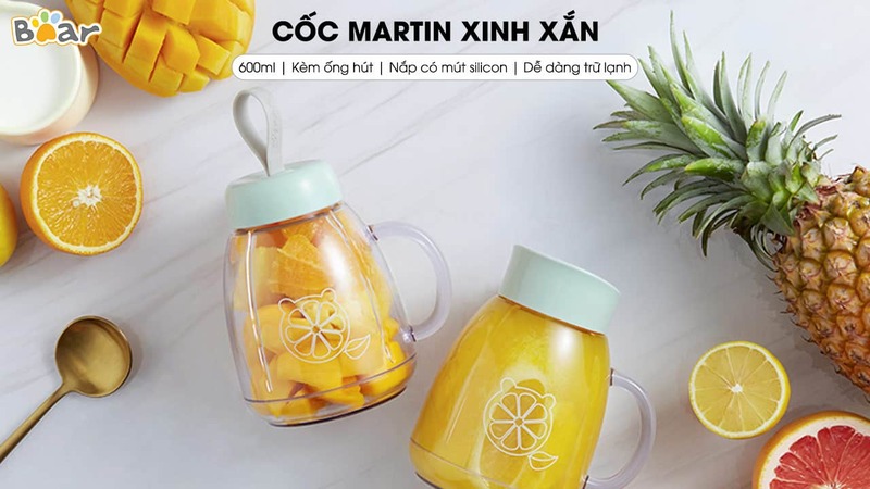 Chỉ với vài thao tác đơn giản, cối xay Bear đã trở thành cốc đựng tiện lợi