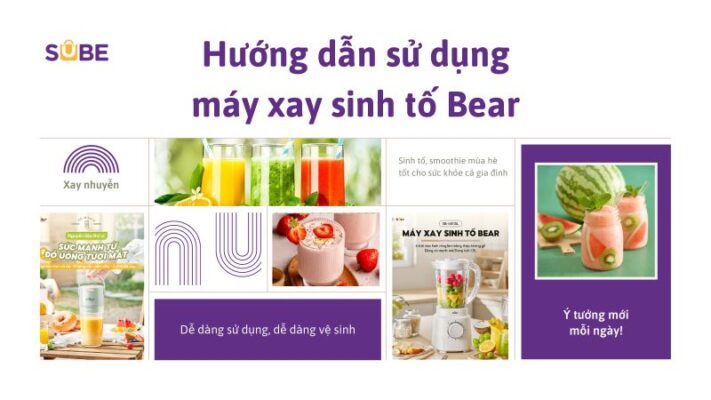 cách sử dụng máy xay sinh tố Bear