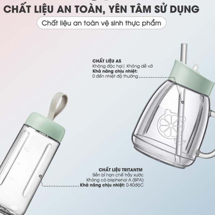 Máy xay sinh tố Bear được làm từ các chất liệu an toàn cho sức khỏe