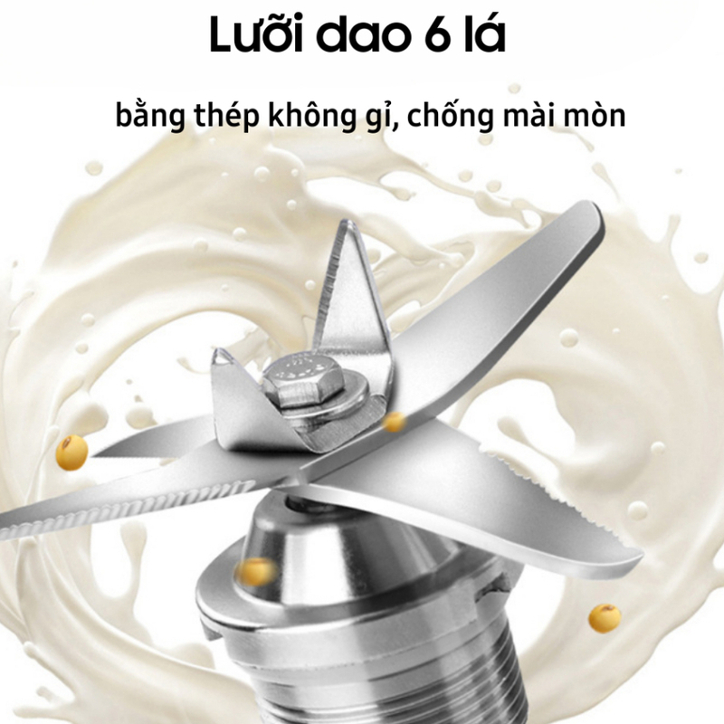 Máy xay sinh tố Bear với thiết kế lưỡi dao 3D, xay nhuyễn mọi loại nguyên liệu chỉ trong vài giây 
