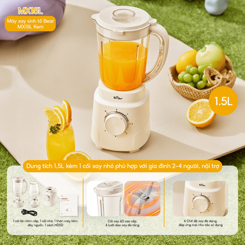 Máy xay sinh tố Bear SB-MX15L