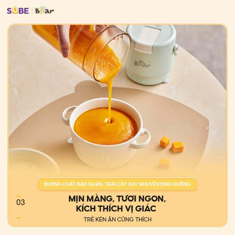 Máy xay Bear SB-MX04X với lưỡi dao 8 cánh vẫn đủ sức xay mịn nhiều loại thực phẩm khác nhau
