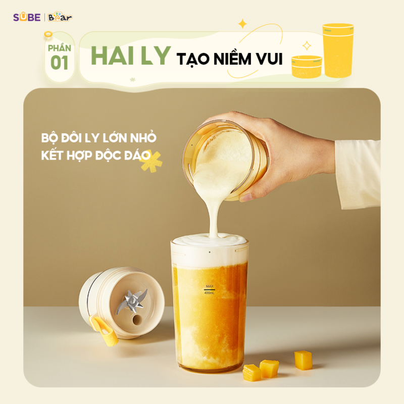 Máy xay Bear SB-MX04K dễ dàng xay nhuyễn mịn nhiều loại thực phẩm từ mềm đến cứng
