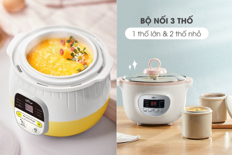 So sánh về dung tích giữa nồi nấu chậm 0 8L hay 1 6L