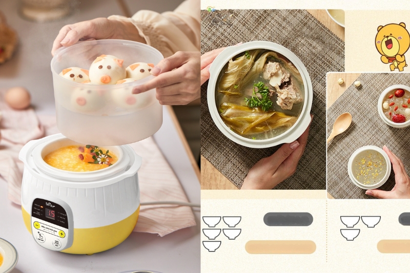 So sánh về chức năng giữa nồi nấu chậm 0 8L hay 1 6L