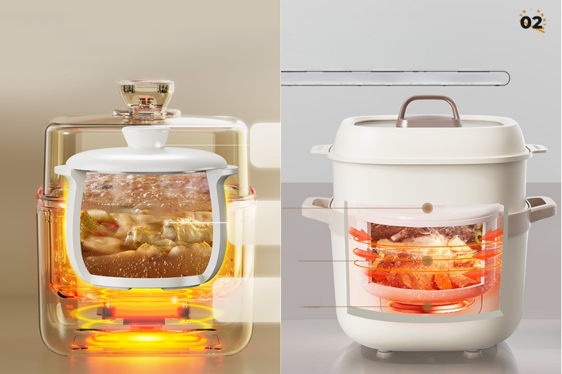 So sánh về mức tiêu thụ điện giữa nồi nấu chậm 0 8L hay 1 6L