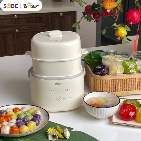 Nồi nấu chậm Bear 1L 4H10E nấu chè 