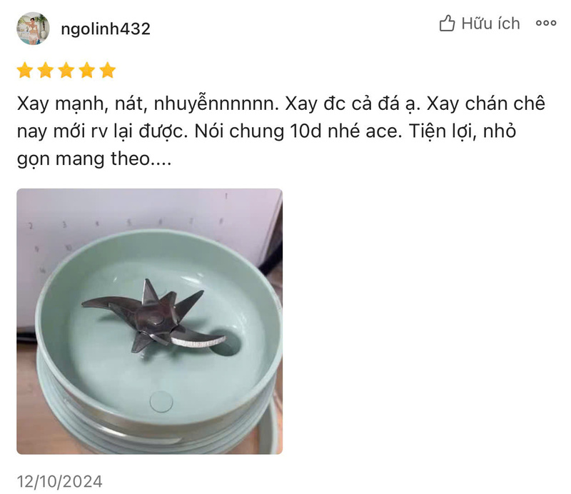 review máy xay sinh tố Bear
