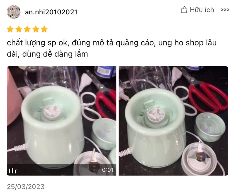 review máy xay sinh tố Bear