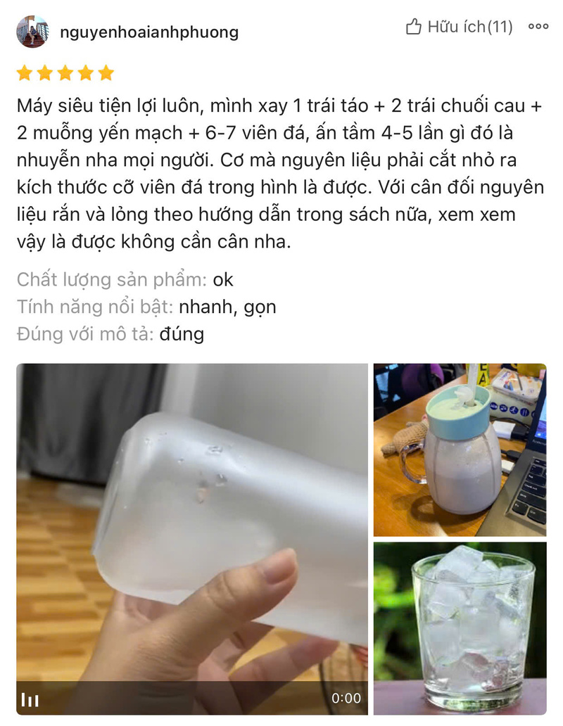 review máy xay sinh tố Bear