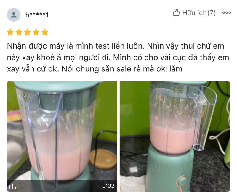 review máy xay sinh tố Bear