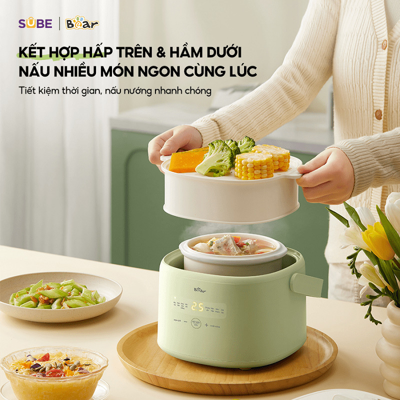 Nồi nấu chậm có hấp được không